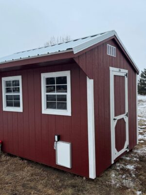 Red Chicken Coop in shed lot