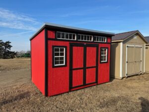 Red Studio shed in shed lot