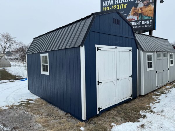 Navy High Barn shed in shed lot