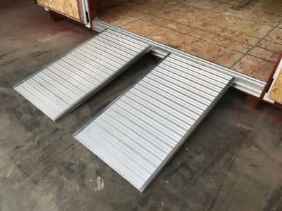 Aluminum Ramps attached to shed