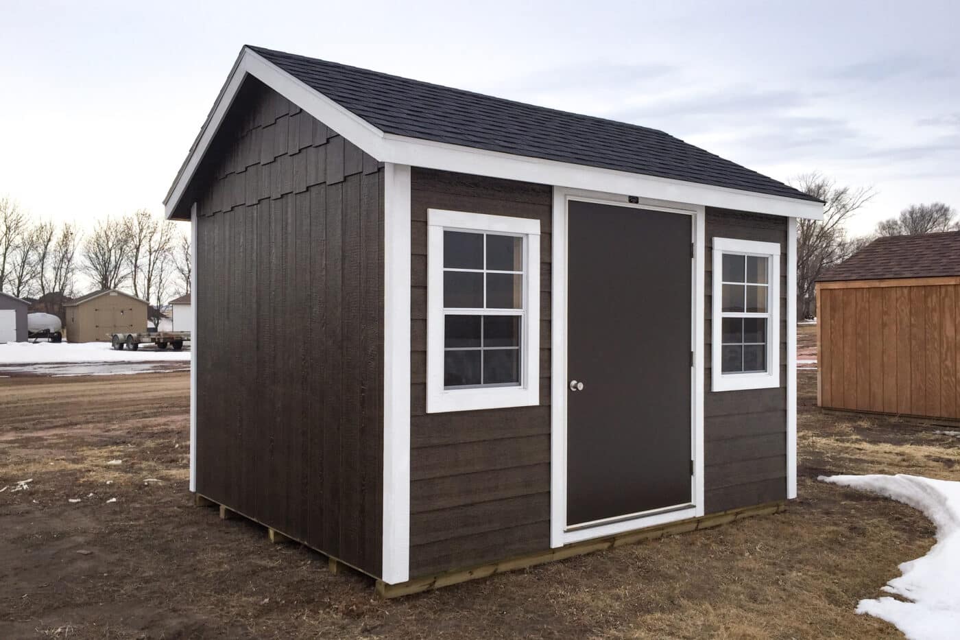 Ranch prefab shed in shed lot