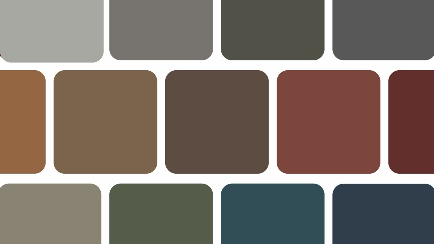 Palette of shed exterior colors