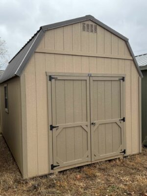 Beige High Barn shed in shed lot