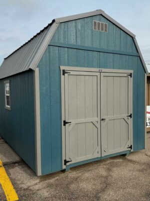 Teal High Barn shed in shed lot