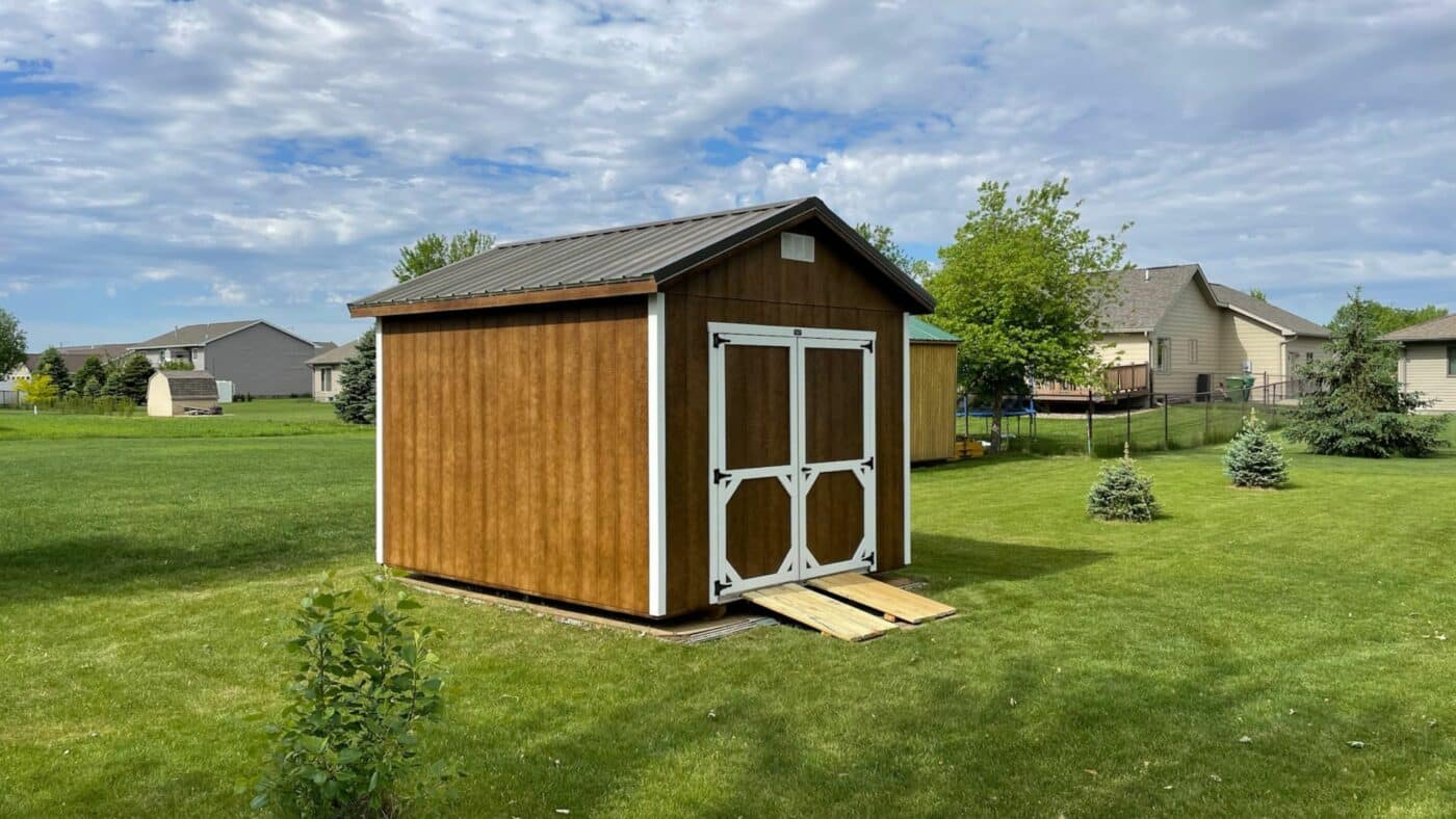 Brown wooden ranch shed
