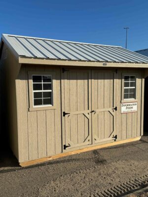 Taupe Quaker shed on shed lot