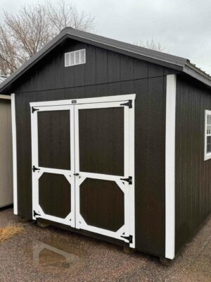 Ebony stained Ranch shed in shed lot