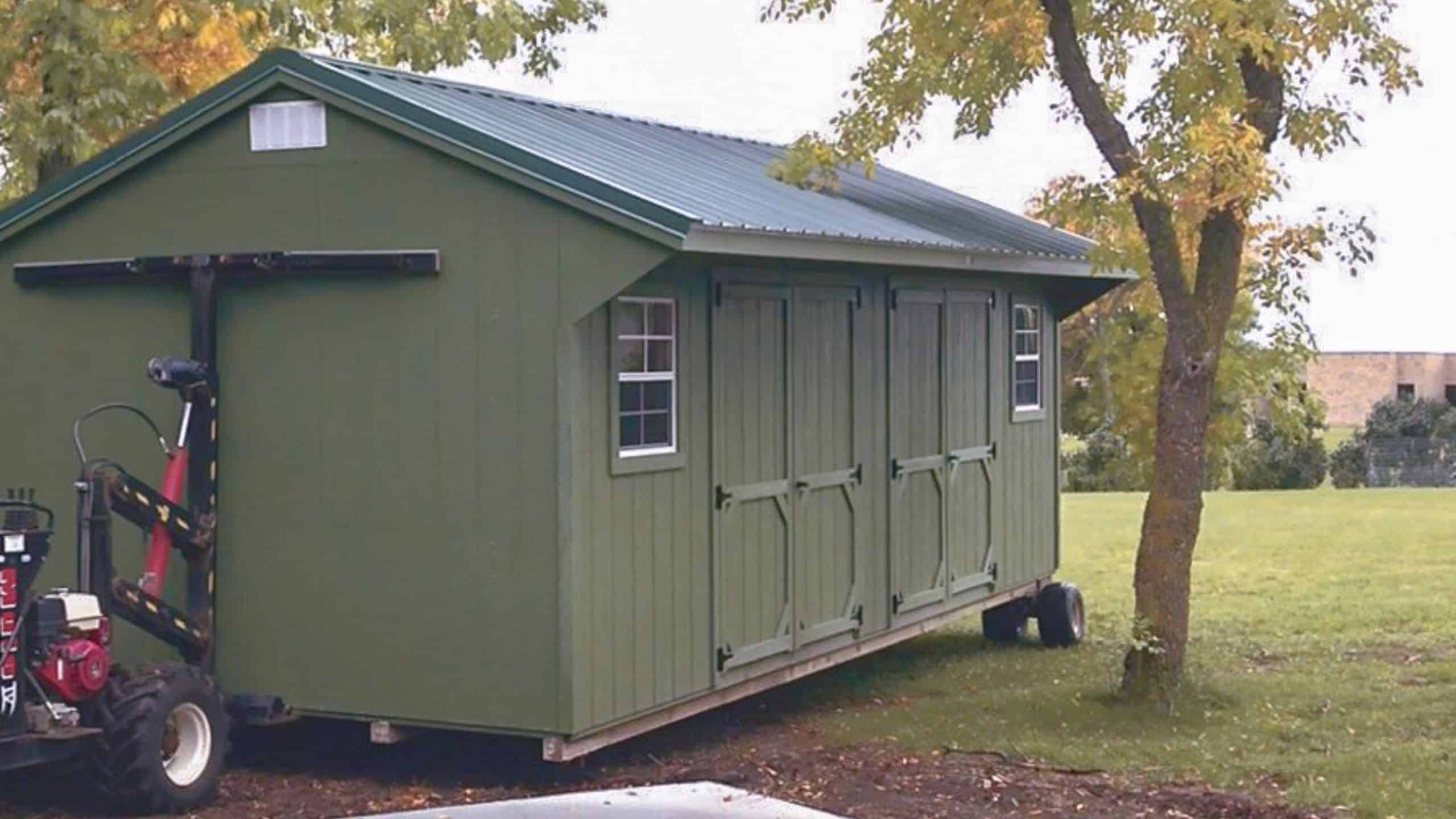 Shed Mule Delivering a Storage Shed