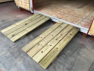 Wood Ramps attached to shed